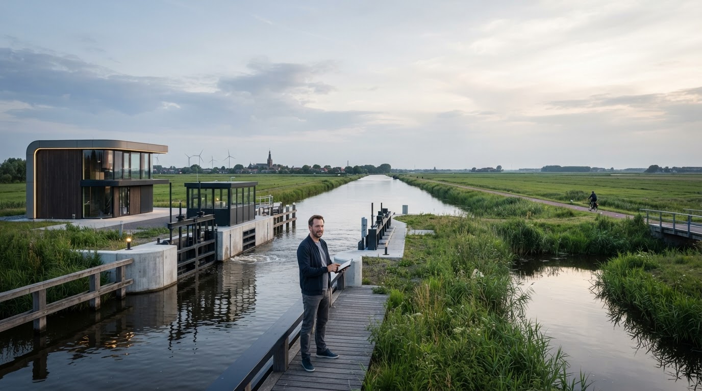 Klaar Waardstroom data-analyse illustratie van verbonden datapunten en portfoliostructuur